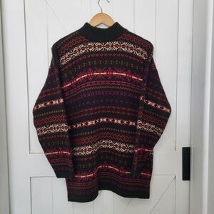 Basic Editions Multicolor Patterned Crewneck Sweater